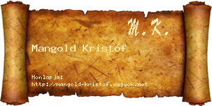 Mangold Kristóf névjegykártya