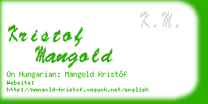 kristof mangold business card