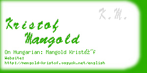 kristof mangold business card